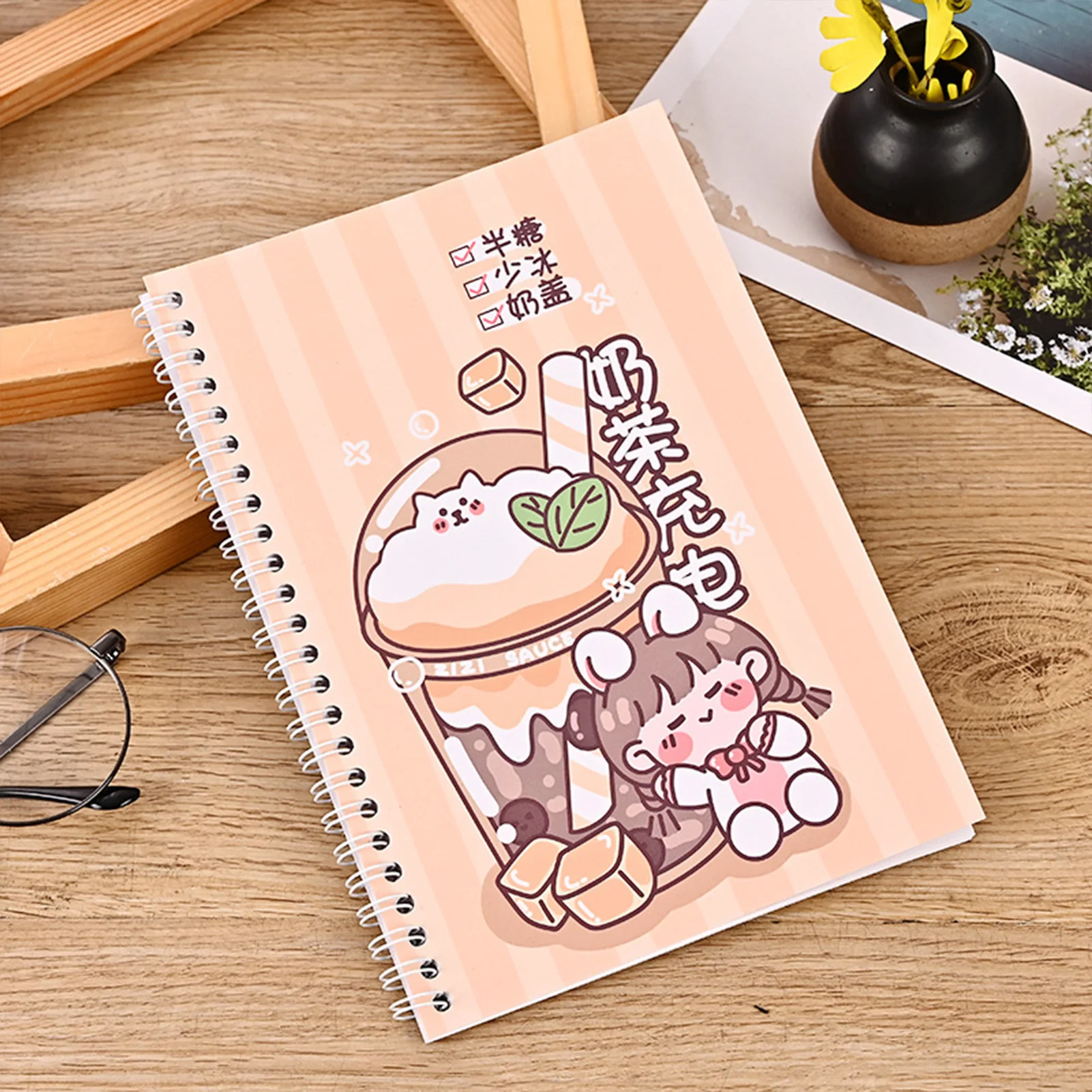 Cartoon A5 Ring Notebooks Thickened Portable Summary Collection Notebook Suitable for Record Holiday Life