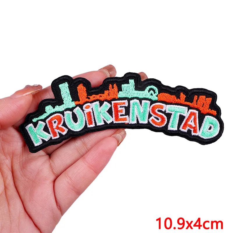 Parches bordados con emblema de Kruikenstader para ropa, parche para planchar de Carnaval de Países Bajos, apliques para coser, parche Tilburg,