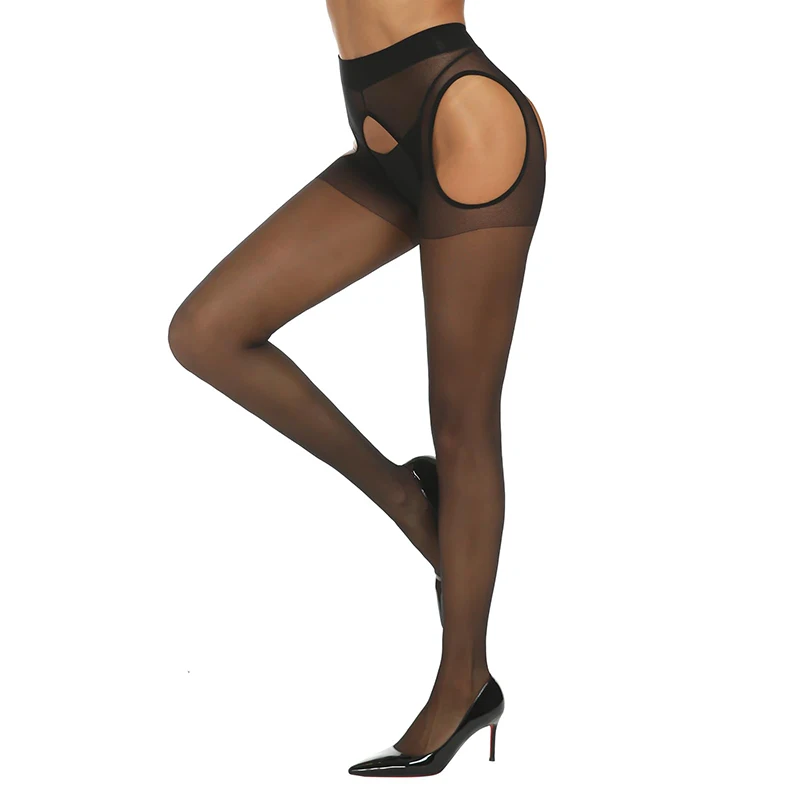 

Kave 1/2 Pairs Women's Sexy Lace Sheer Pantyhose 2025 Summer Crotchless High Waist Hollow Out Garter Belt Tights Pantys