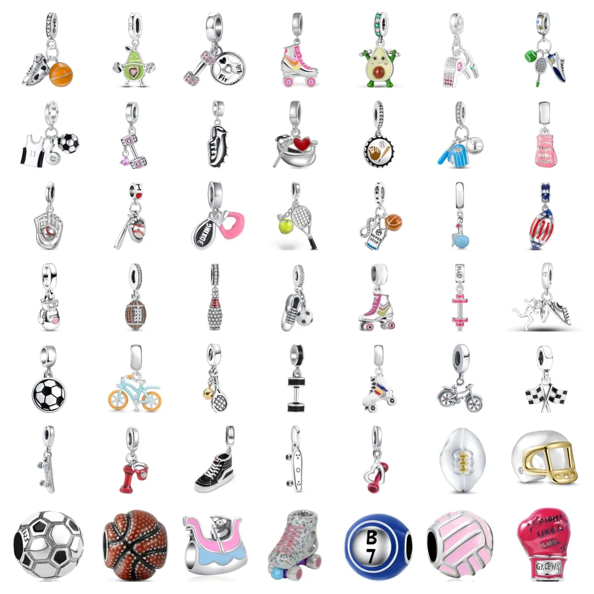 

Europe 925 Silver Barbell Yoga Skate Charm Fit Original Bracelet Jewelry Pendant Collection Bead Sisters Dangle Accessories