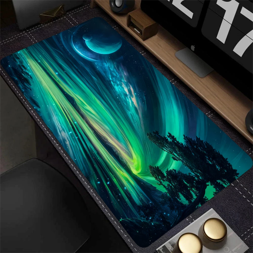 Space-themed Gaming Mouse Pad, Large Mouse Pad with Stitched Edges, XXL Keyboard Pad, Gaming Office Computer Desktop Accessories
