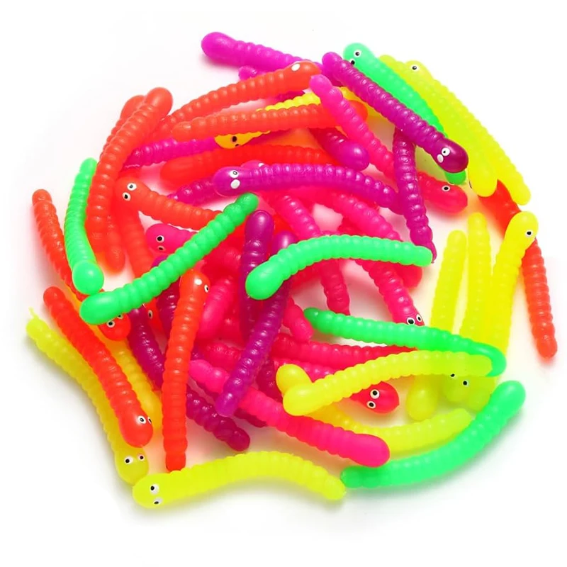 24/12PCS Sensory Fidget Worm Stretch Toys Party Favors Stocking Stuffers For Kids Juguetes Sensoriales Antiestrés Para Niños