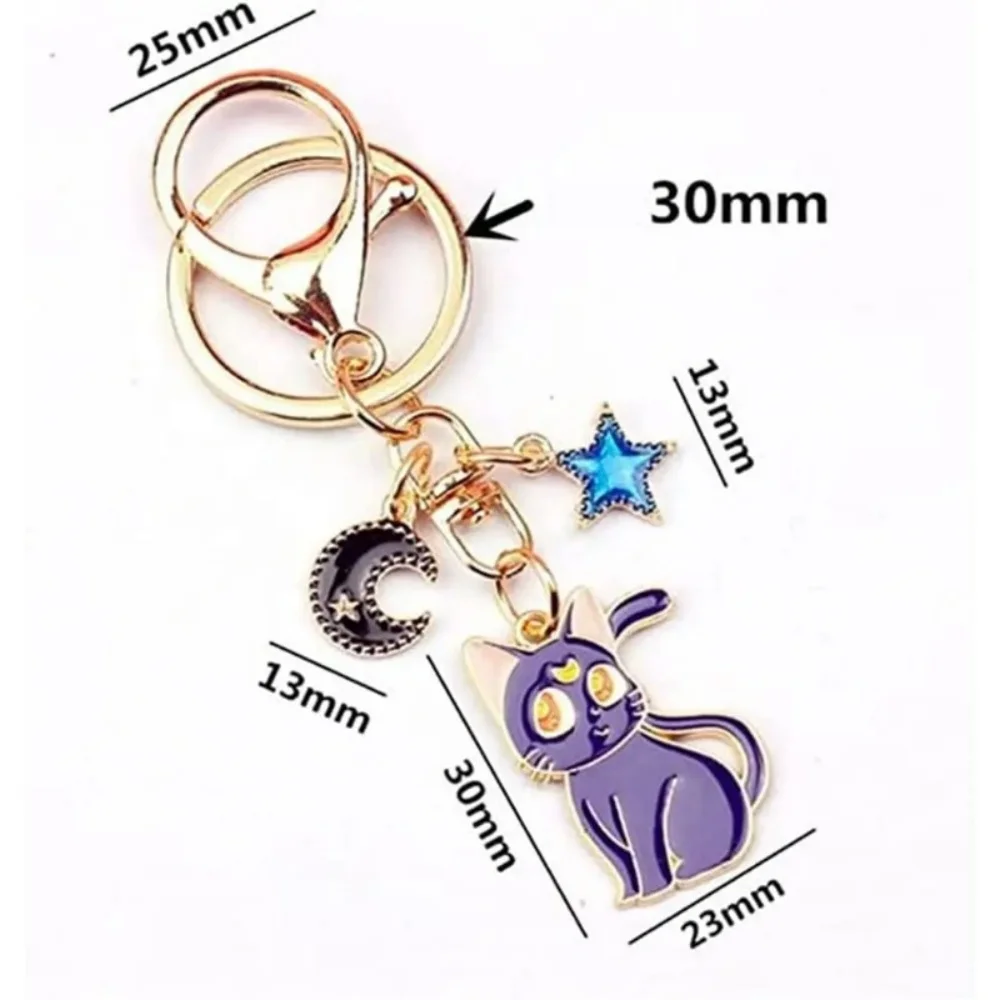 Sailor Moon Cat Keychain, Cute Magic Cat Jewelry Gift