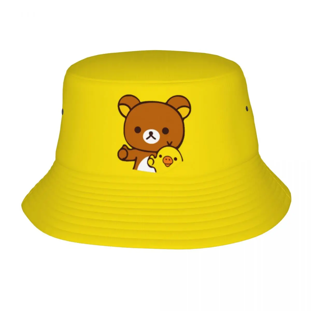 

Rilakkuma Kiiroitori Панамы Летние каникулы Getaway Головные уборы Мерч Рыбалка Рыбацкая шляпа Подростковая сессионная шляпа Защита от ультрафиолета