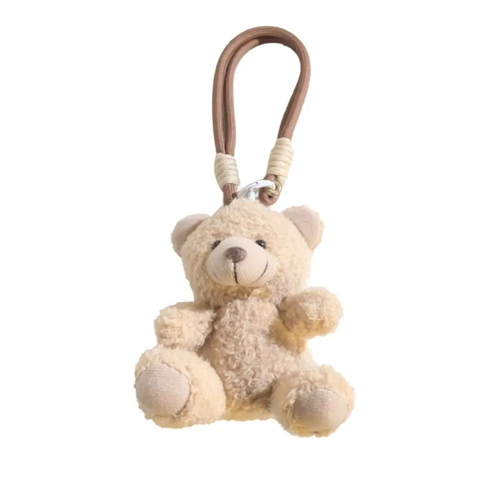 Stuffed Animals Plush Little Bear Keychain Animal Bear Soft Curly Plush Sitting Doll 10Cm Plush Doll Bear Bag Pendant