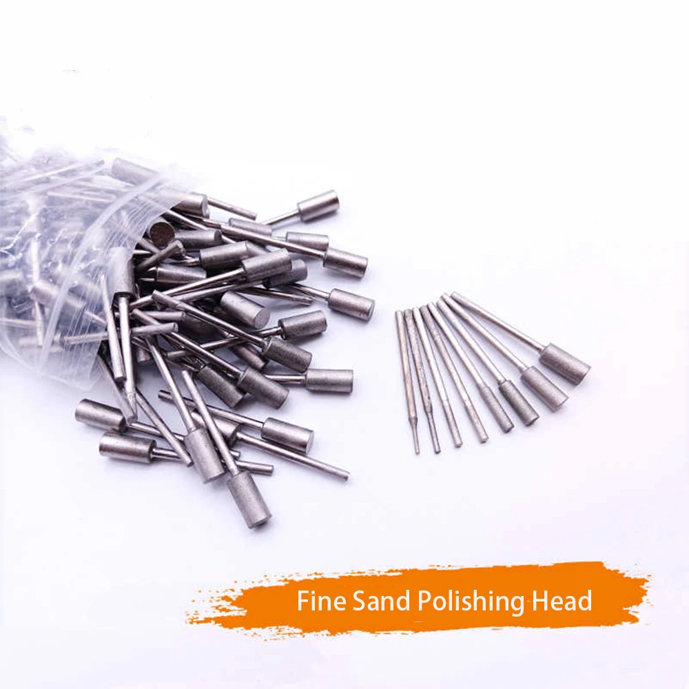 Cylinder 400# 1200# 2.35mm A Type 1.0mm - 6.0mm Fine Sand Polishing Head Grinding Burr Jadeite Carving Tools