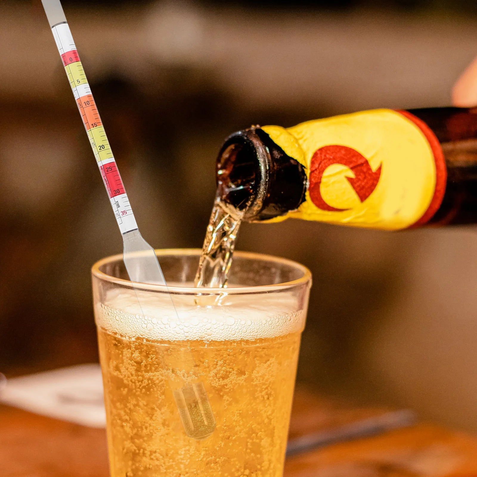 الكحول متر الزجاج الكحول مقياس الهيدروميتر النبيذ تستر دقيقة المنزل تخمير أداة قياس مقياس الكحول مقياس كثافة الماء اختبار جرة