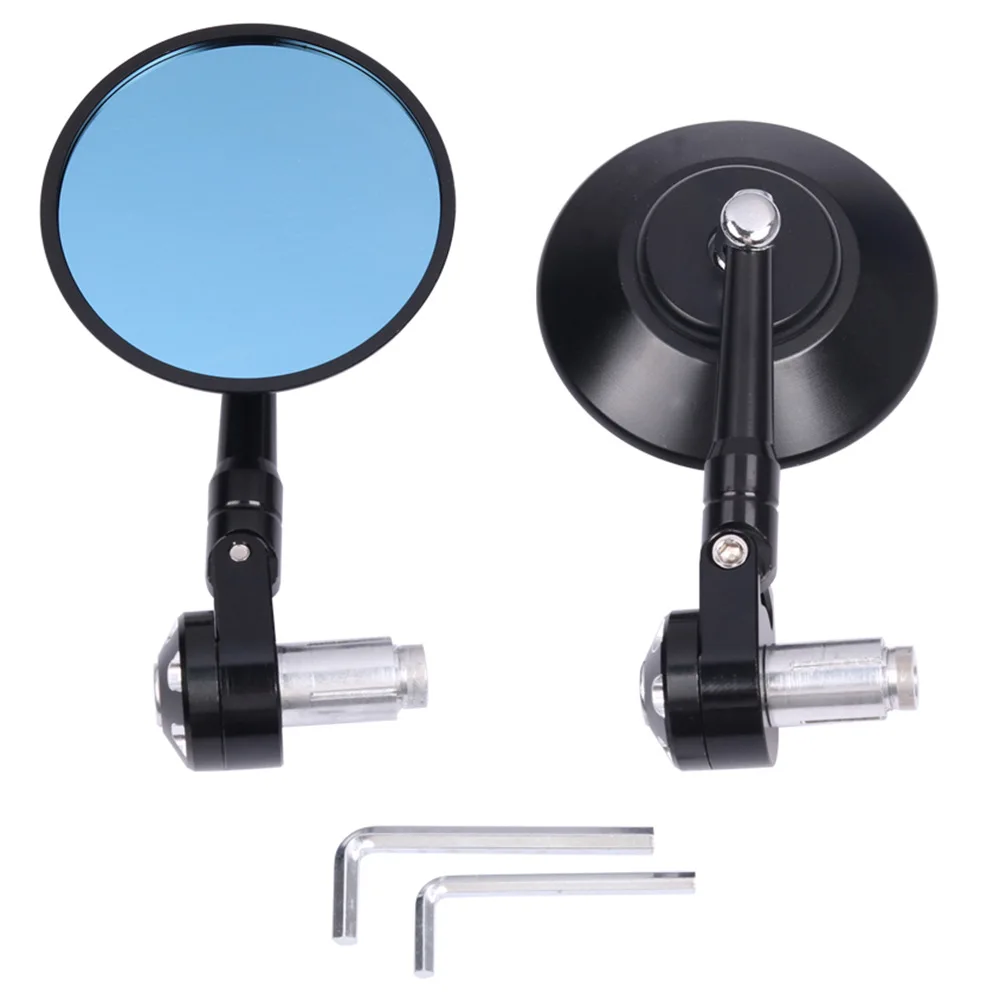 

Motorcycle Universal CNC Aluminum Rear View Mirror 3inch 22mm Handle Bar End 7/8inch Mirrors for Kawasaki Yamaha