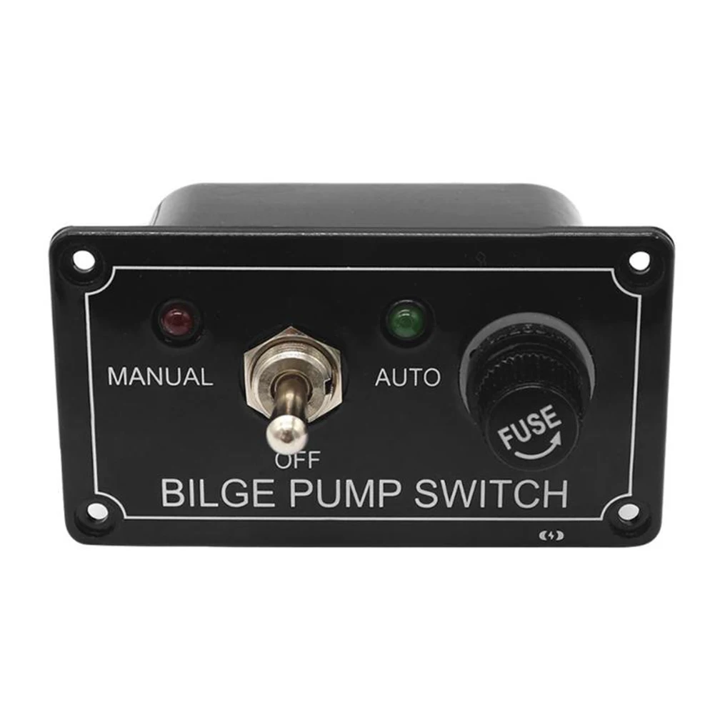 3 Positions Pump Switch Panel 3 Way Fused Marine Bilge Pump Switch Panel with LED Indicator Light for Yacht Camper Truck Boat RV