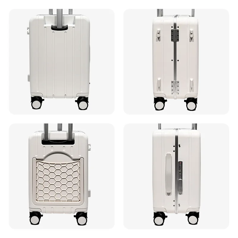 2024 New Mother and Baby Suitcase PC Material Double AluminiumTrolley Luggage Universal Wheel  Portable 20 inch Travel Suitcase