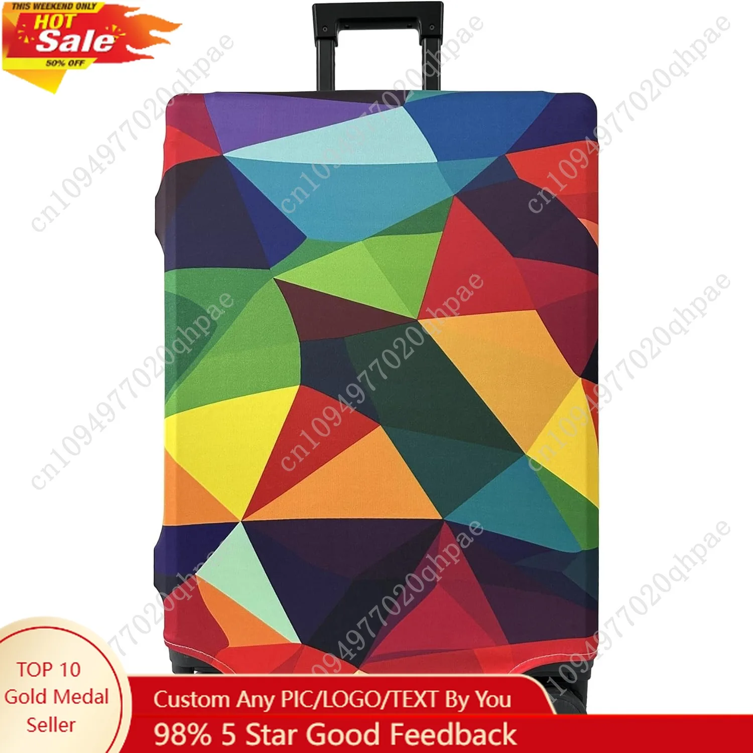 

Luggage Cover Washable Suitcase Cover Suitcase Protector Anti-scratch Fits 22-24 Inch Luggage (Rainbow Life, M)
