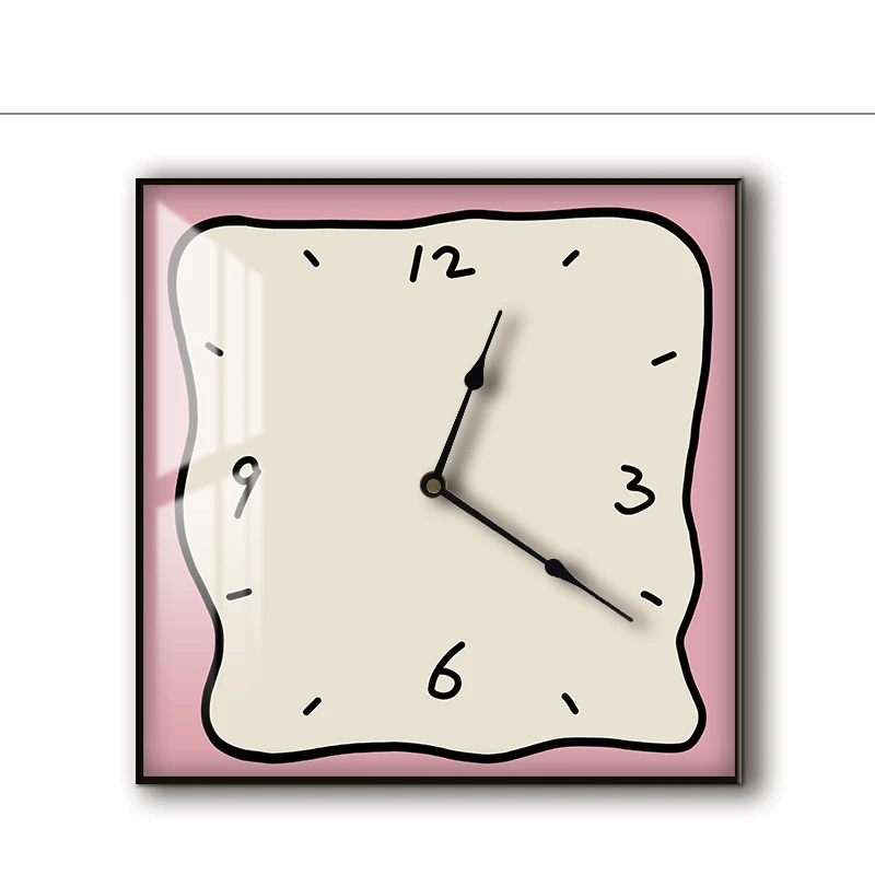

Кремовый стиль корейские маленькие свежие два элемента ручная роспись тихие часы счетчик коробка блок декоративные картины настенные часы