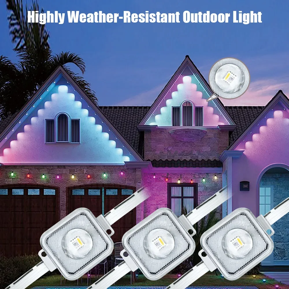 

Permanent Outdoor Lights Smart RGBIC Eaves LED Lights Festival Flashing Lighting Fairy String Holiday Lighting