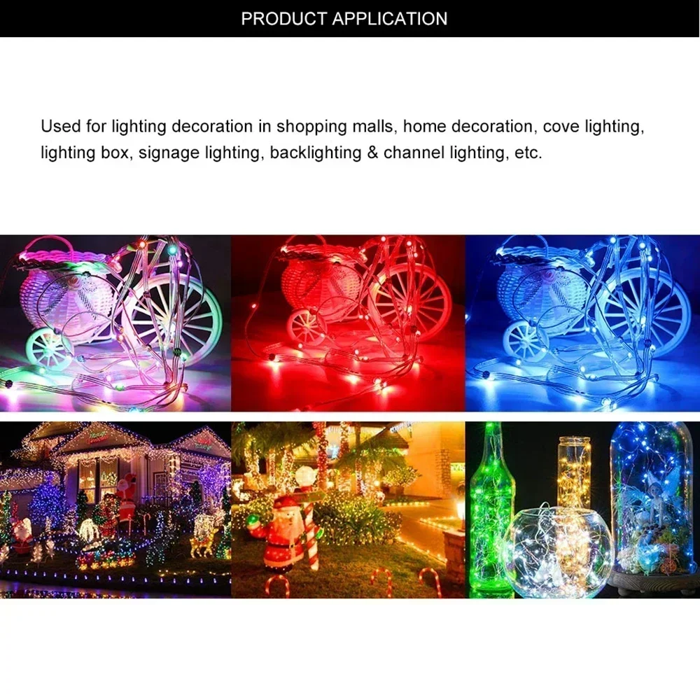 Imagem -06 - Smart Led Fairy String Luz Wifi Bluetooth Tuya App Control ao ar Livre Guirlanda de Natal Decoração de Festa Natal Ws2812