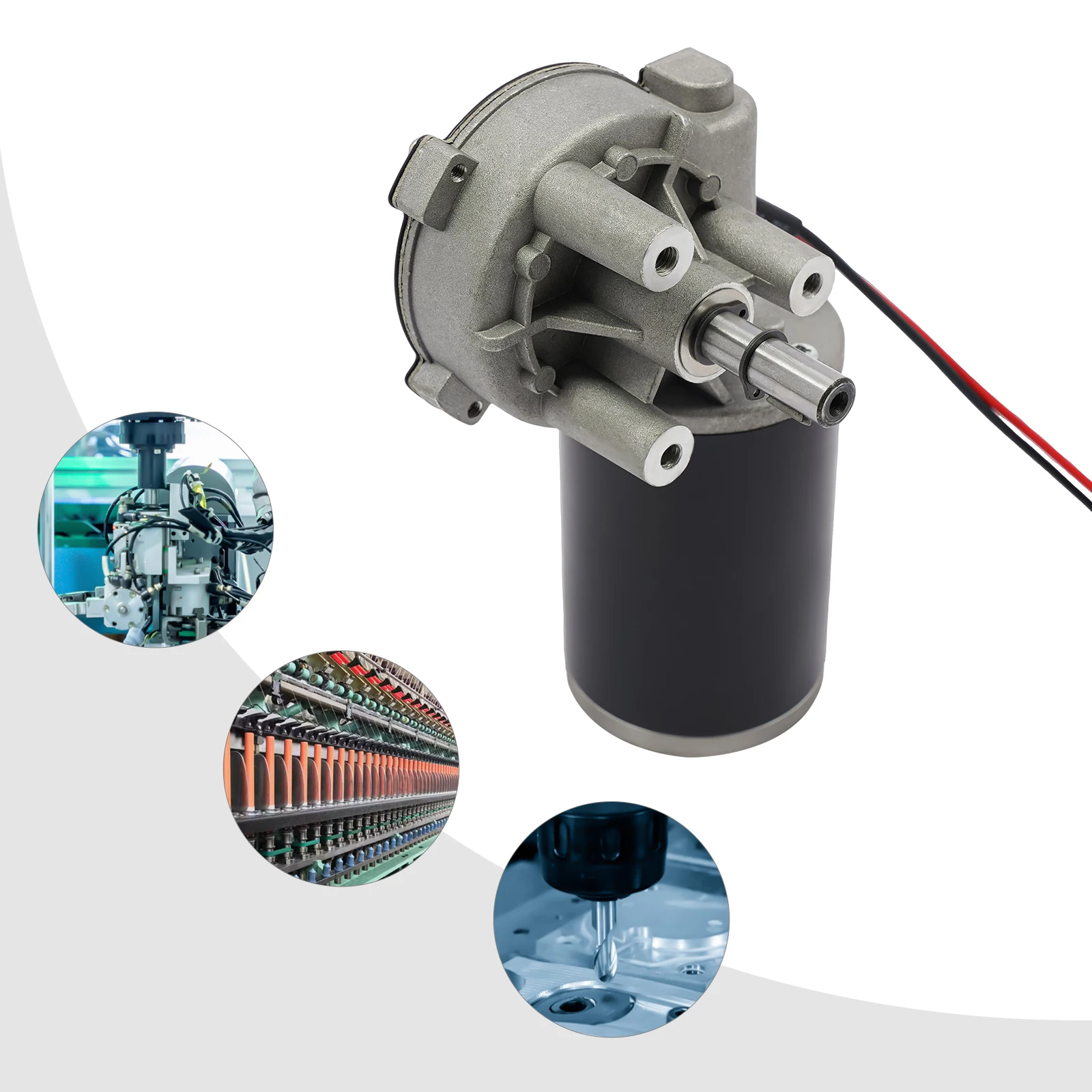 

12V/24V DC Gear Motor 60W Worm Gear Reducer 220RPM Compact and Lightweight Mini Metal Motor