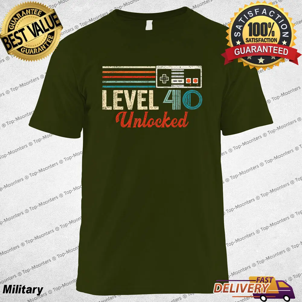 Unlocked Level 40 Birthday Gamer TShirt Perfect Gift For Video Game Enthusiasts