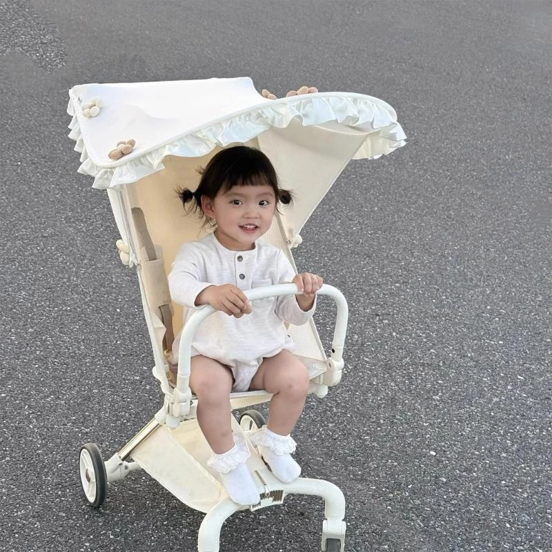 J15U Flower Charm Baby Strollers Sunshade Umbrella Cart Cover Enjoy Full Protections