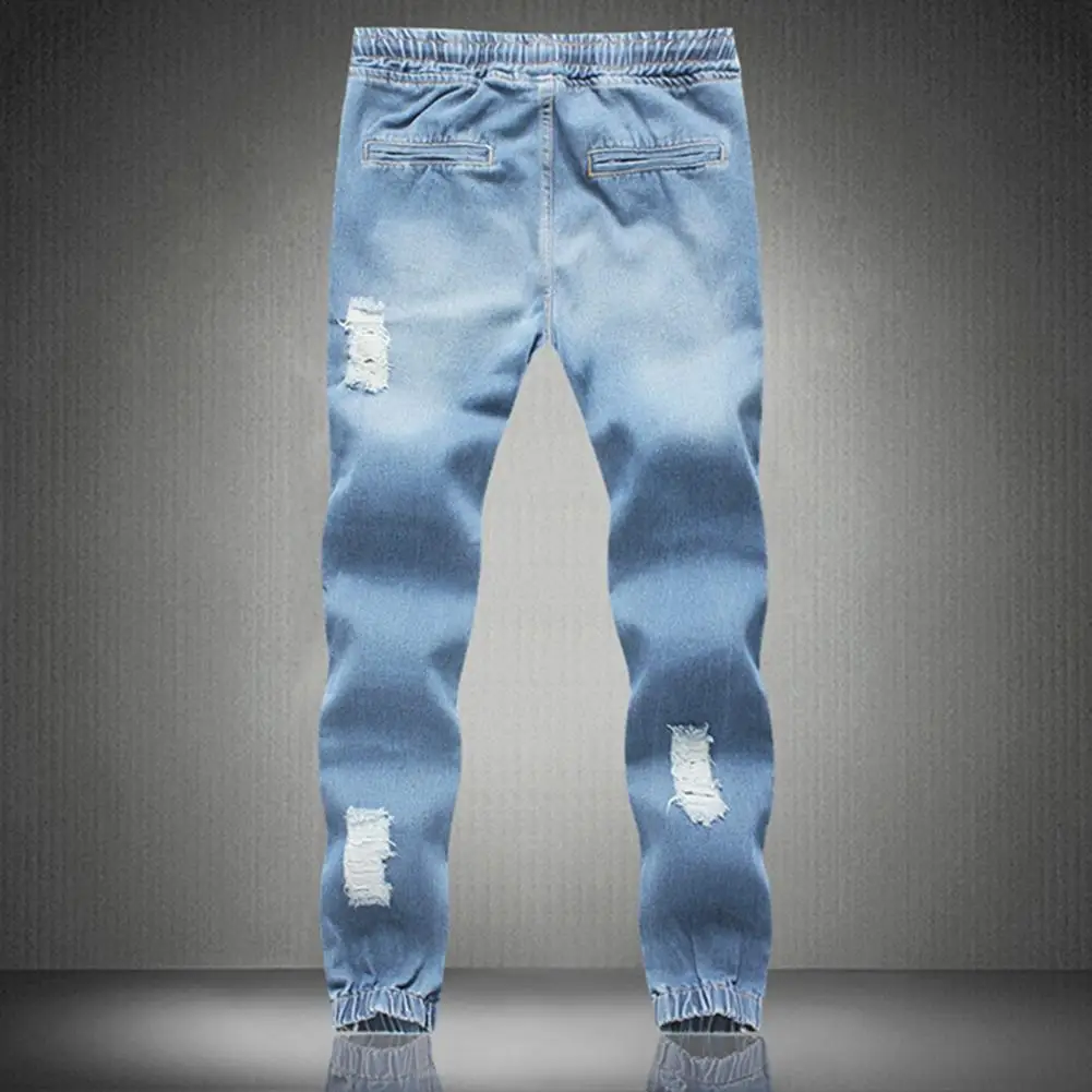 Jeans moda uomo coulisse Slim Fit Denim lunghezza alla caviglia pantaloni Casual Jeans Skinny strappati pantaloni a matita in Denim Pants james