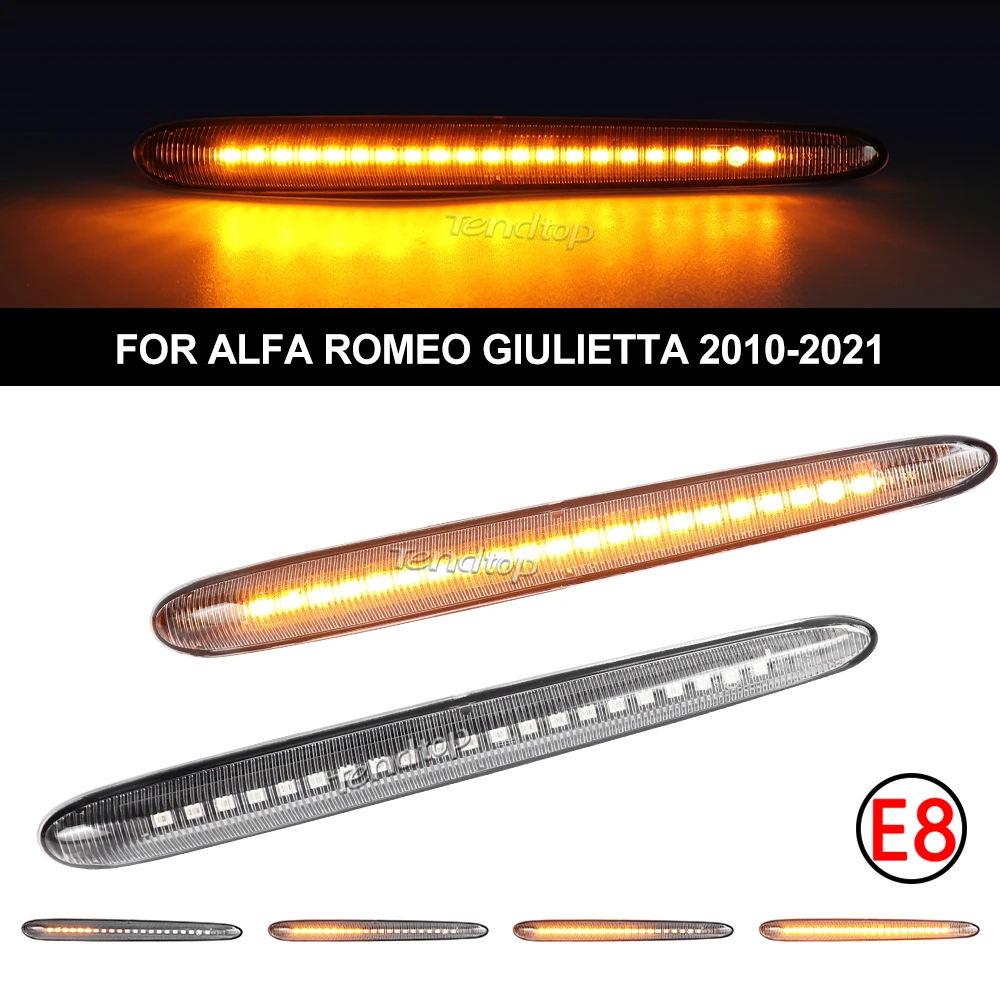For Alfa Romeo Giulietta 940 Veloce Ti Sprint 50513758 2Pcs LED Dynamic Side Marker Lights Arrow Turn Signal Blinker Lamps