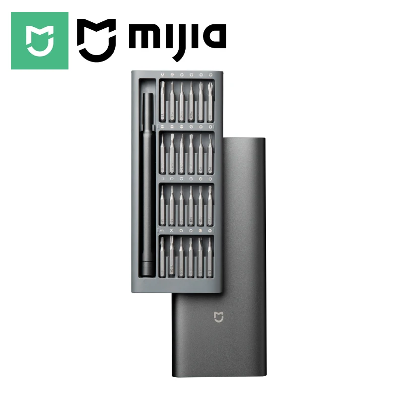 MIJIA-Kit de tournevis de précision 24 en 1, boîte en aluminium, embouts magnétiques, bricolage, jeux de tournevis pour XIAOMI, PC domestique, outils de réparation de téléphone