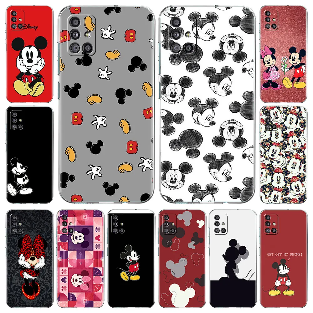 Disney Clear Case For Samsung Galaxy A52 A51 A12 A32 A72 5G A21s A71 A31 A50 Transparent Soft Cover Cartoon Mickey Mouse Coque