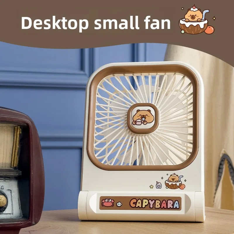 

Симпатичный USB-настольный вентилятор Capybara, портативный электрический вентилятор для офисного общежития с перезаряжаемой батареей
