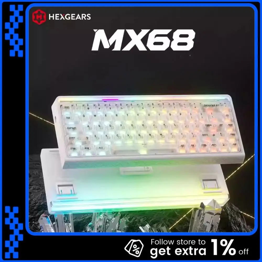 

MX68 Wired Magnetic Switch Keyboard Hot Swappable 8K Return Rate Esports Gaming Keyboard RT0.01 Gasket RGB Ergonomic PC Gamer