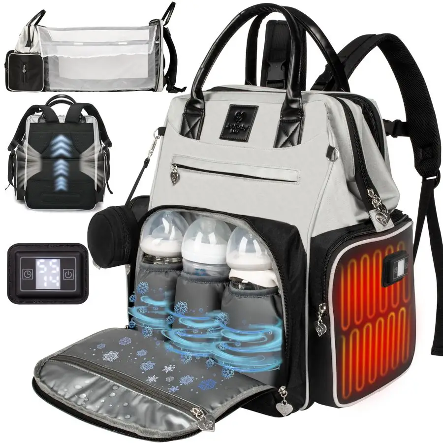 

EcoFriendly Smart Diaper Bag with Changing Station 2025 Evergreen Winner, Premium AllinOne Backpack, Baby Essentials, Best Baby