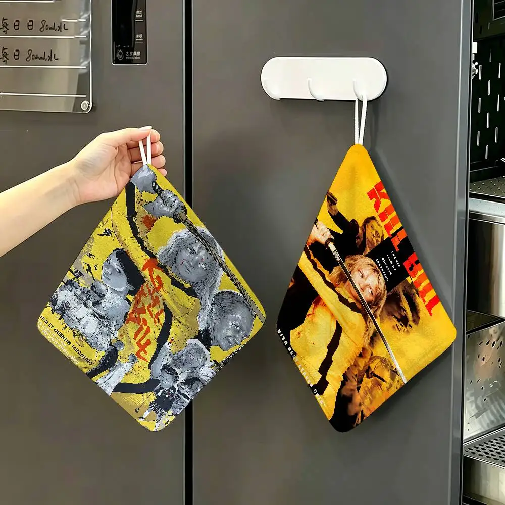 Classic Hot Movie Kill Bill  Polyester Cotton Hanging Kitchen Towel, Skin Friendly Hand Wiping Towel for Hotel Cafe Household
