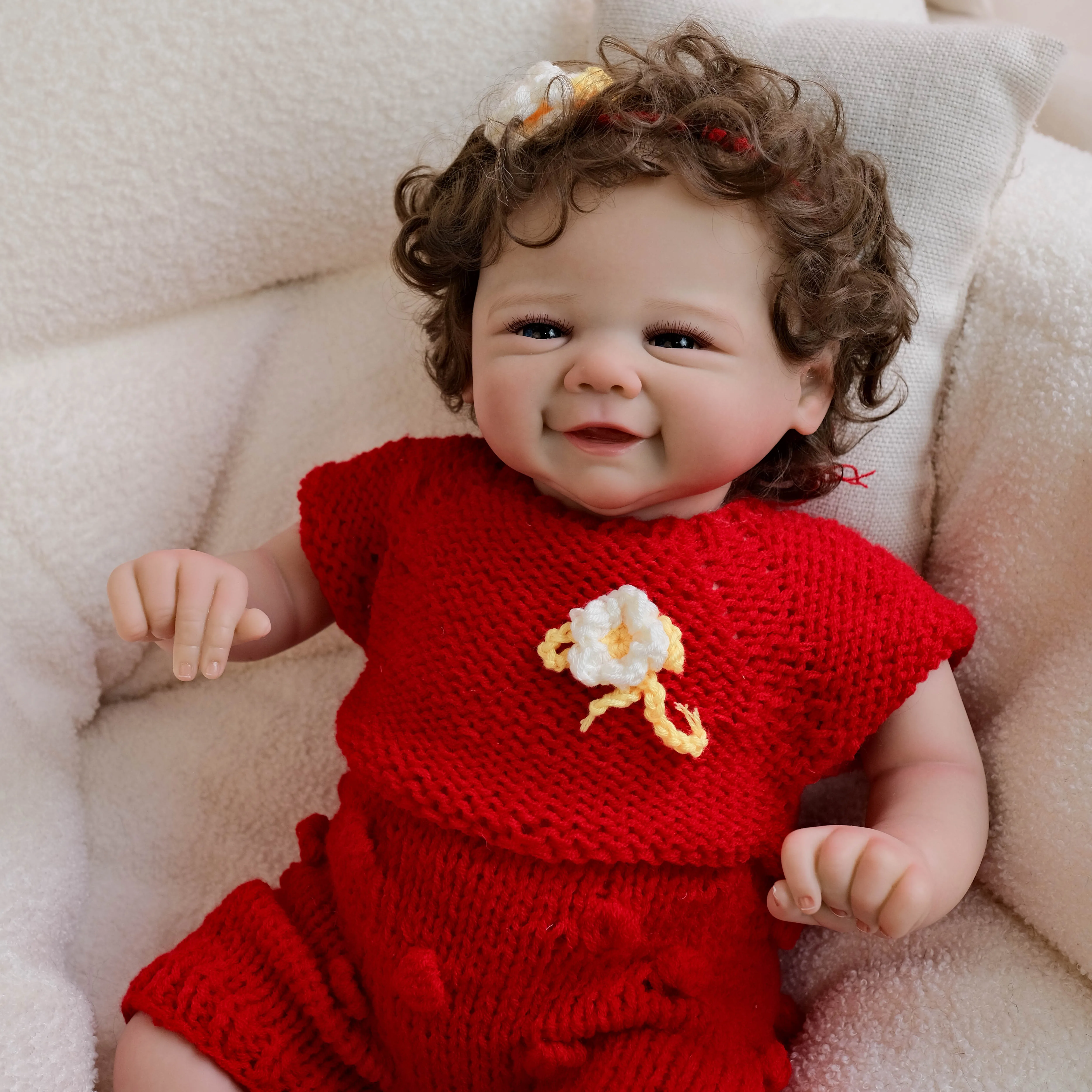 NPK 19-inch Vivienne Soft Body Reborn Babypop Levensechte 3D Huid Handgeschilderde Meerlaagse Geworteld Haar Touch Pop