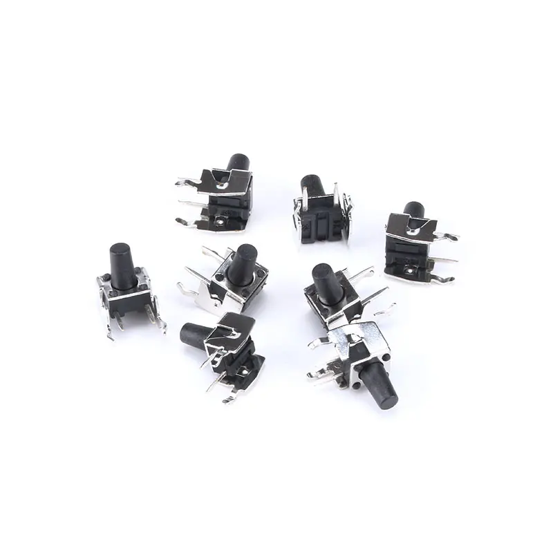 20PCS Push Button Switch DIP PCB Micro 4 Pins 6*6*9.5mm PCB Momentary Tactile Tact Switch With Stent Right Angle 6x6x9.5mm