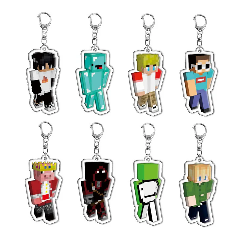 Minecraft Acrylic Game Related Products New Keychain Jewelry Friends Fan Gift Charms Souvenir Creativity Kingring Qversion Bag