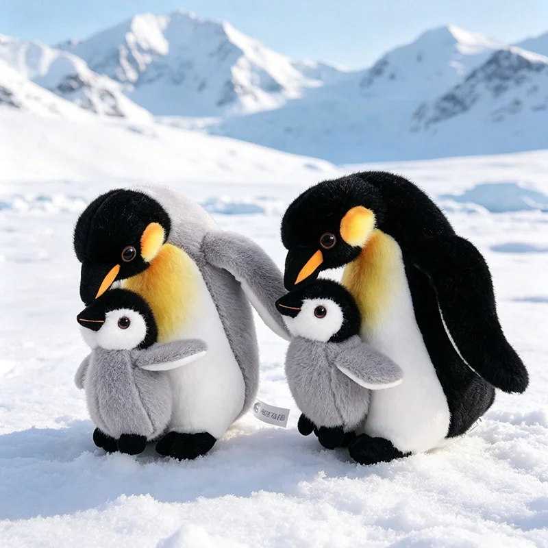 22cm Mombaby Penguin Plush Toy Fluffy Soft Comfortable Fabric Huggable Pillow for Home Decoration