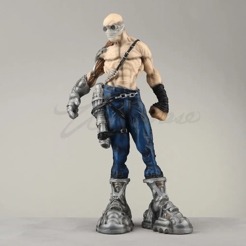 Cyberpunk Mercenary Action Figure Statue Muscular Warrior Figurine Futuristic Sci-Fi Collectible Resin Craft Home Office Decor