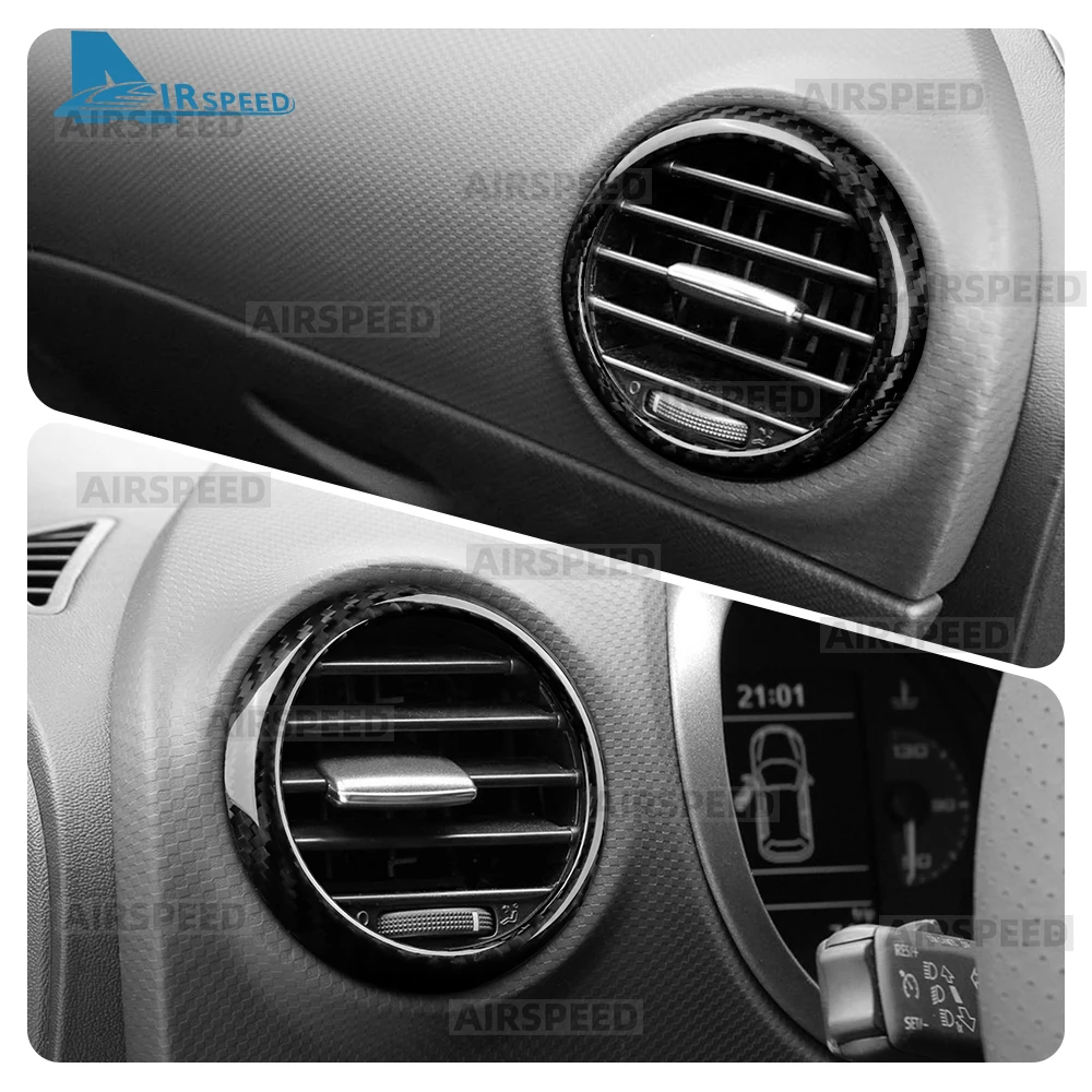 

Sticker For Seat Leon 2005 2006 2007 2008 2009 2010 2011 2012 Car Both Side of Air Outlet Real Soft Carbon Fiber Accessories