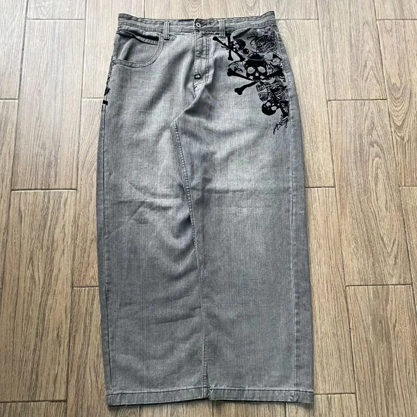 Nuovi jeans retrò Southpole Teschio filigrana Jeans larghi da uomo e da donna Y2K Harajuku Gotico Hip Hop Pantaloni da skateboard Street Wear