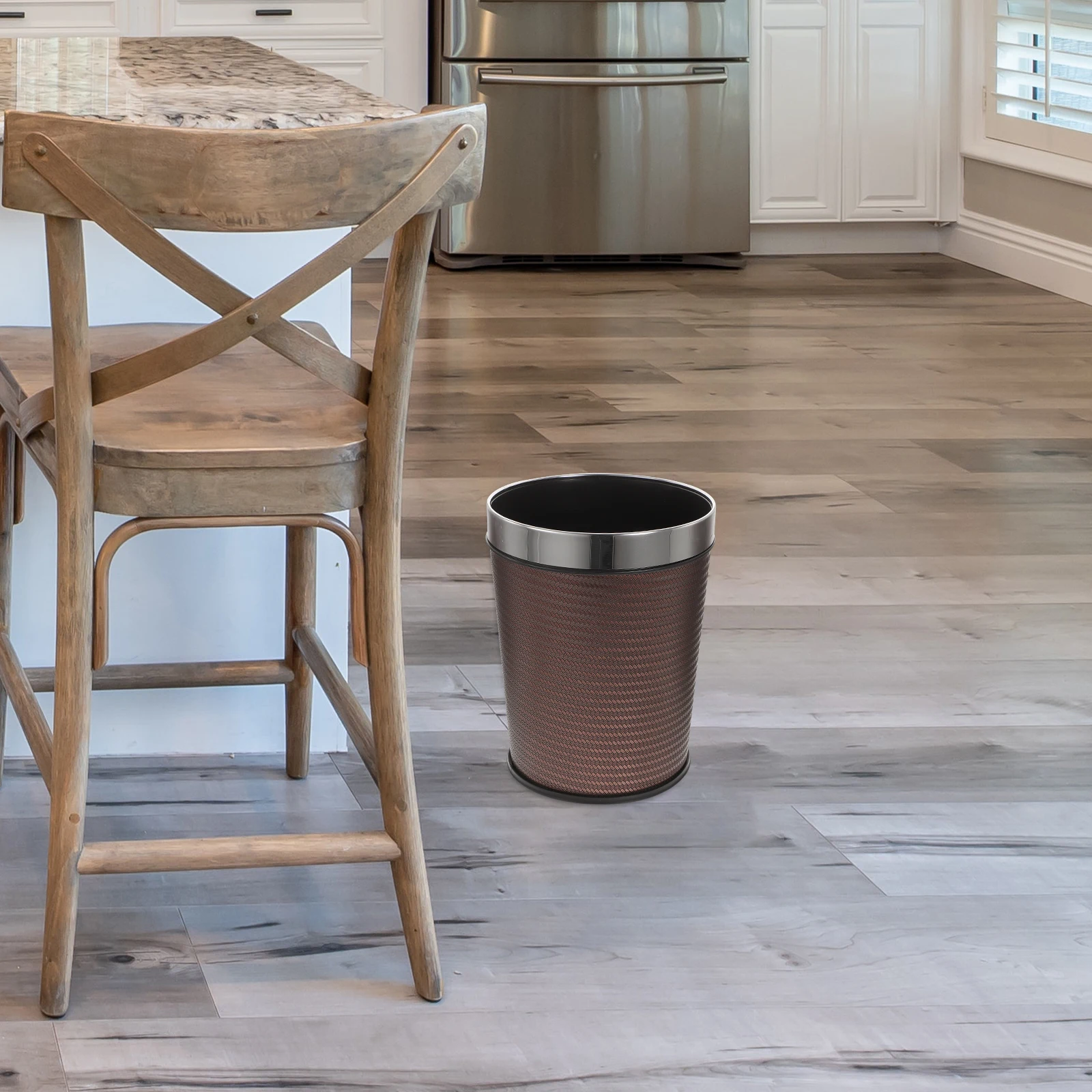

Retro Trash Can Vintage Garbage Bin Bathroom Home Kitchen Strong Bearing Capacity Thickened Plastic Buckle Ring