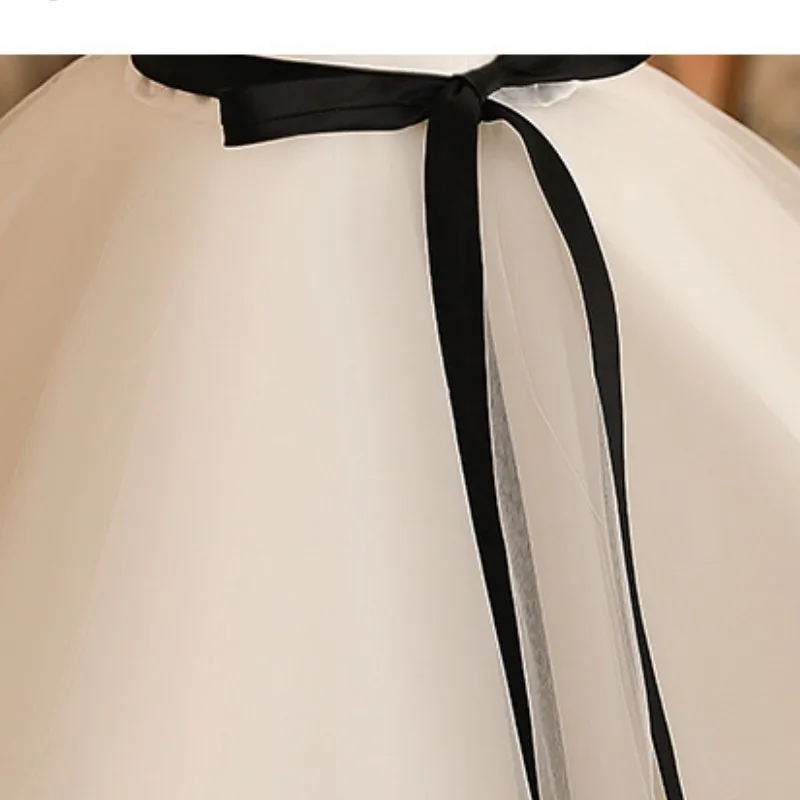 Kids Dresses For Girls 2024 Vintage White Princess Ball Gowns Infant Children Sleeveless Bowknot Dress Boutique Formal Party