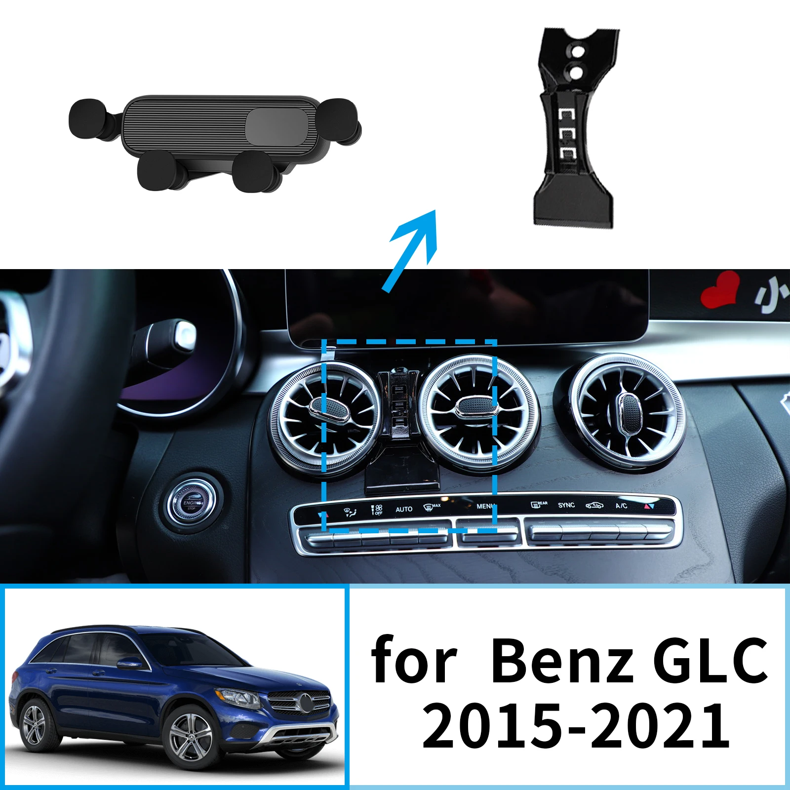 

Car Mobile Phone Holder for Benz GLC X253 C253 2015 2016 2017 2018 2019 2020 2021 GPS Bracket Navigation Stand Auto Accessories