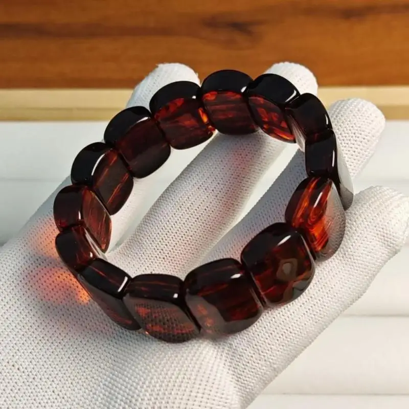 Natural Red Amber Bangle Wide Bracelet Men Women Healing Gemstone Fine Jewelry  Genuine Baltic Blood Amber Bracelets Ladies Gift