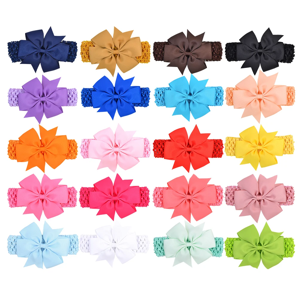 

1 Piece Solid Bow Headband for Cute Girl Boutique Handmade Stretch Hairband Turban Headwear Kids Baby Hair Accessories Wholesale