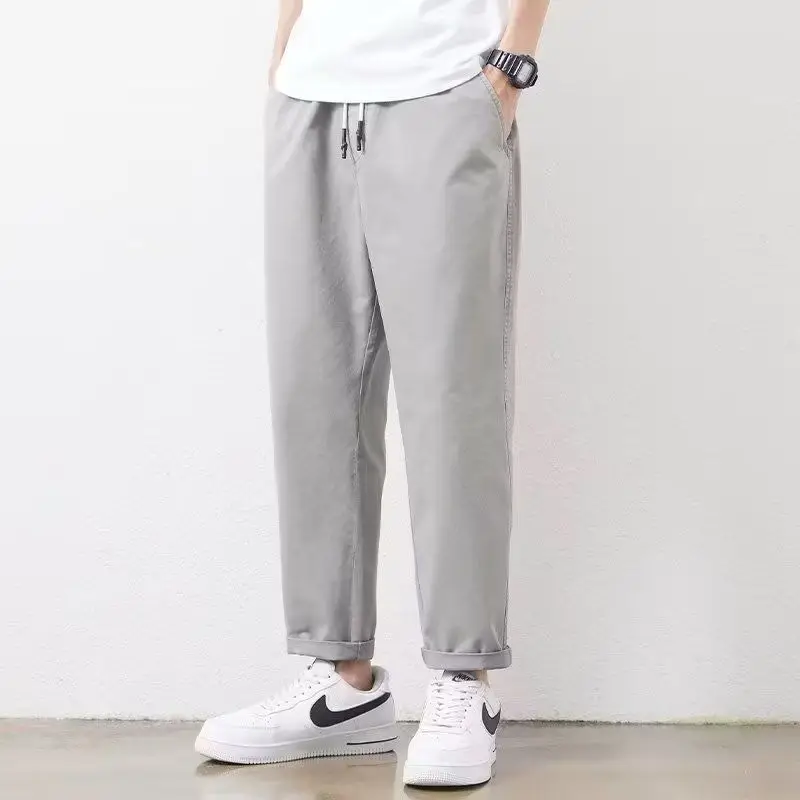 2025 New Spring and Autumn Work Clothes Straight Loose Hammer-shaped Pure Cotton Casual Pants for Men