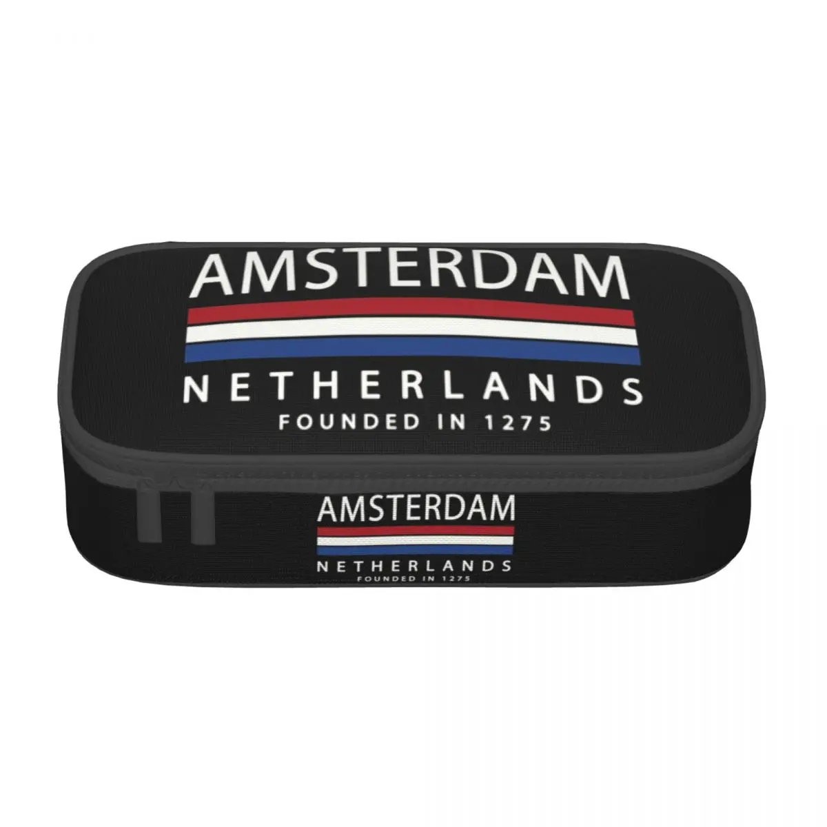 Custom Kawaii Amsterdam History Netherlands Flag Pencil Case for Patriotic Large Storage Pen Bag Box School Accessories