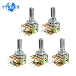 5Pcs WH148 Potentiometer 1K/2K/5K/10K/20K/50K/100K/250K/500K/1M Ohm 20Mm 6PIN Taper Rotary Carbon film Weerstanden