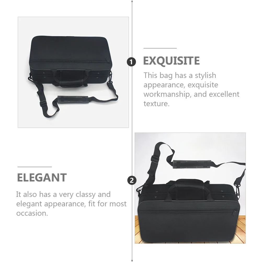 

Clarinet Carrying Case Canvas Backpack Tote Bag Black Gig Shockproof Box Storage Lightweight Portable Padded Case Musical
