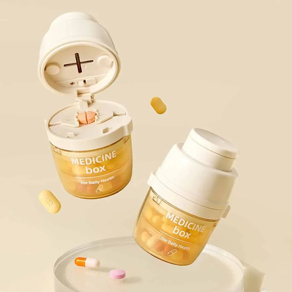 3 in 1 Medicine Pill Splitter Creative Portable Mini Medicine Box Large Capacity Durable Pill Storage Case Travel Pill Box