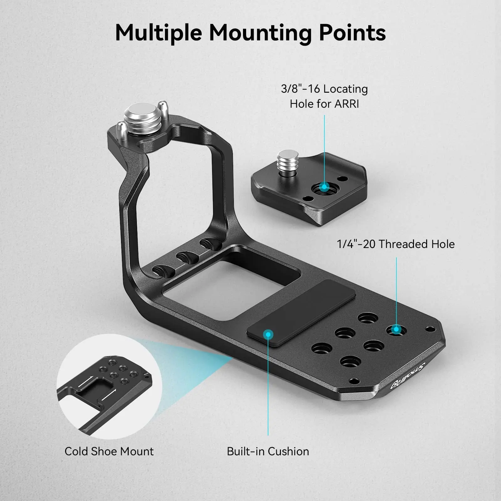 SmallRig FX3 XLR Handle Top Plate for Sony FX3 XLR Unit with Cold Shoe & 1/4\'\'-20 Threaded Holes for Microphone LED Light  -3990