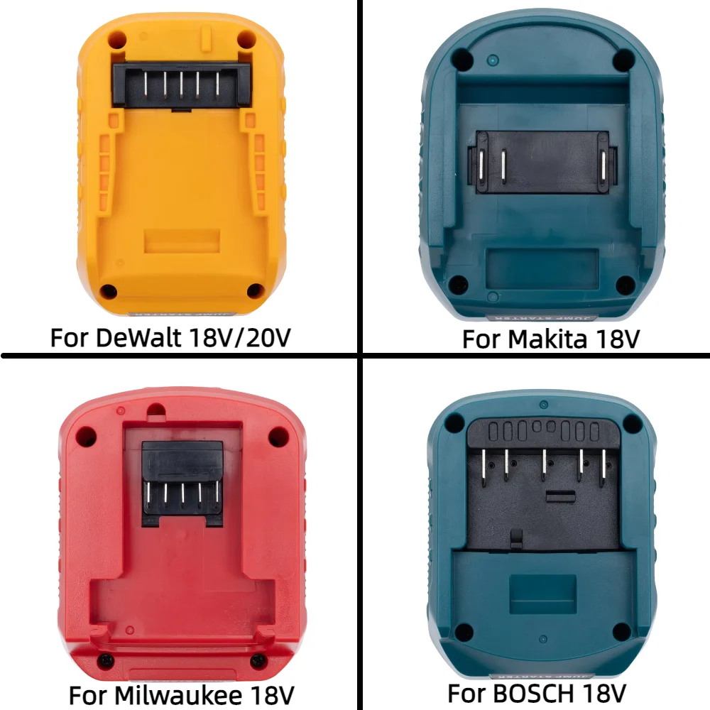 Portable Jump Starter Cables Adapter for DeWalt/Makita/Milwaukee/BOSCH 18V/20V Li-ion Battery with Jumper Clips （No Battery）