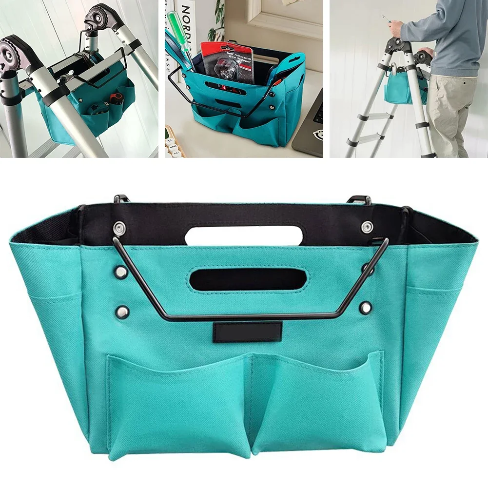 Telescoping Ladder Tool Bag Folding Herringbone Ladder Tool Storage Bag Waterproof Oxford Cloth Tool Organizers for Repair Work