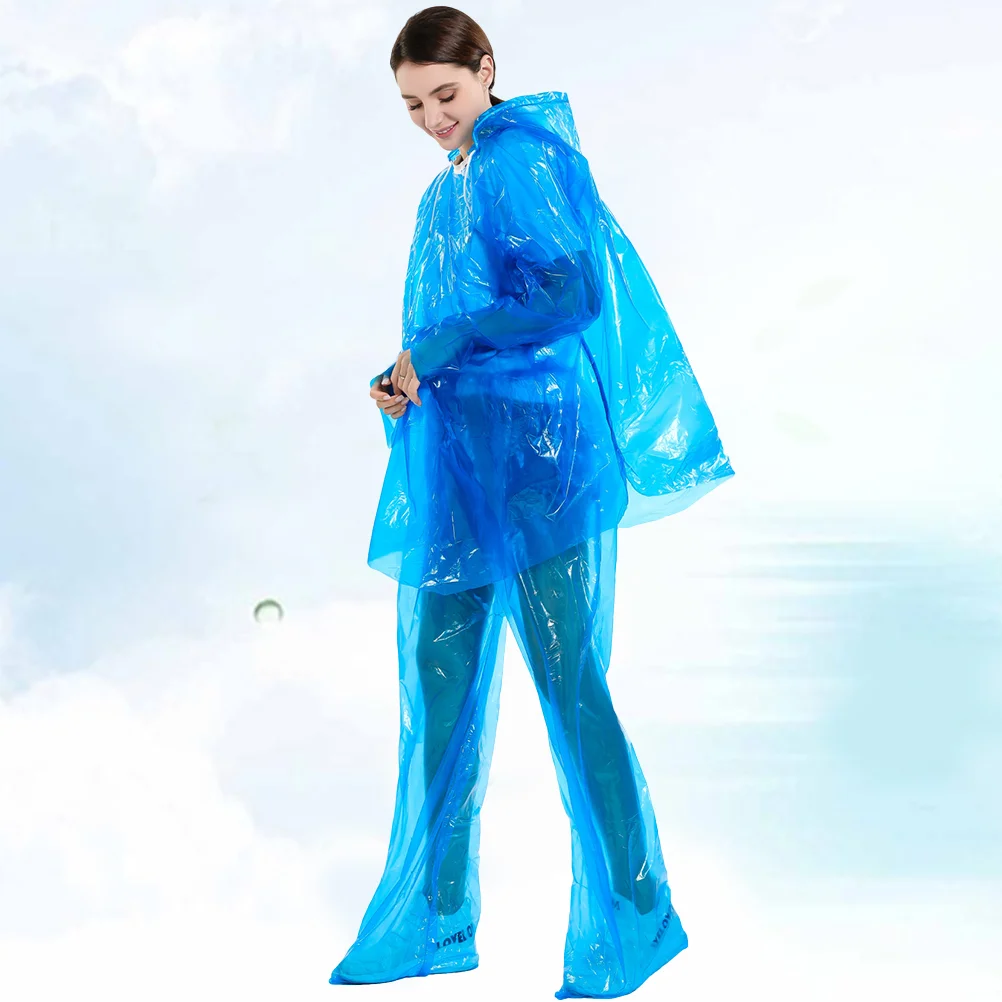 Unisex Raincoat Cycling Windproof Portable Dust-proof Split Blue Sports Emergency